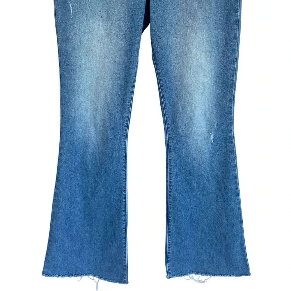 Lucky Brand Stevie High Rise Flare Jeans Womens 12/31R Blue Distressed Denim - Picture 10 of 11